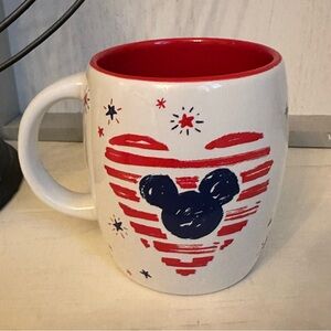Disney Parks Starbucks Red White Blue Patriotic Mug Mickey 12oz Hearts USA